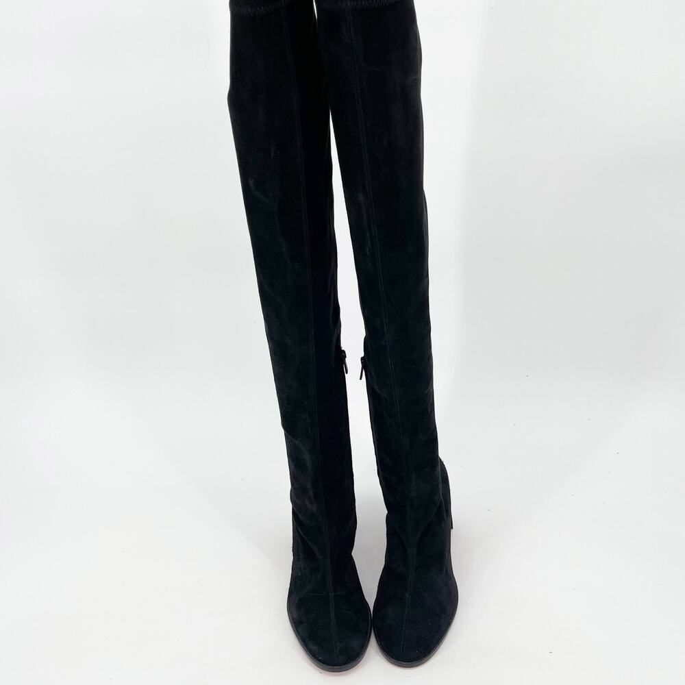 Christian Louboutin Stretchadoxa Black Over the Knee Block Heel Boots EU 37 - Picture 7 of 16
